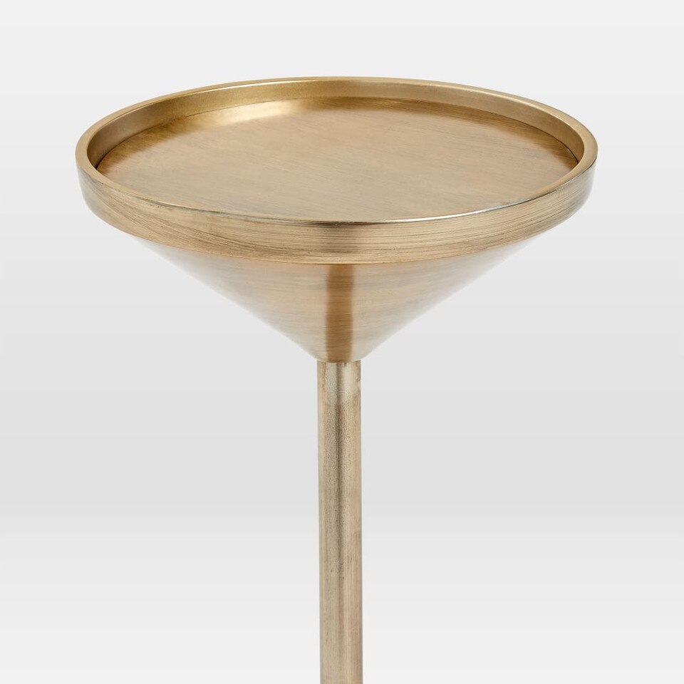 Faceted Brass Drink Side Table (19 cm) - West Elm UK